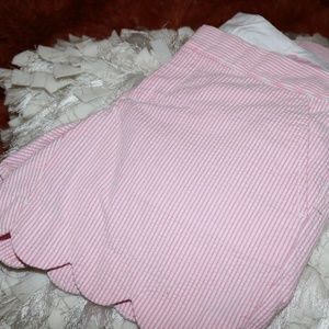 Lilly Pulitzer Pink Seersucker Scalloped Shorts